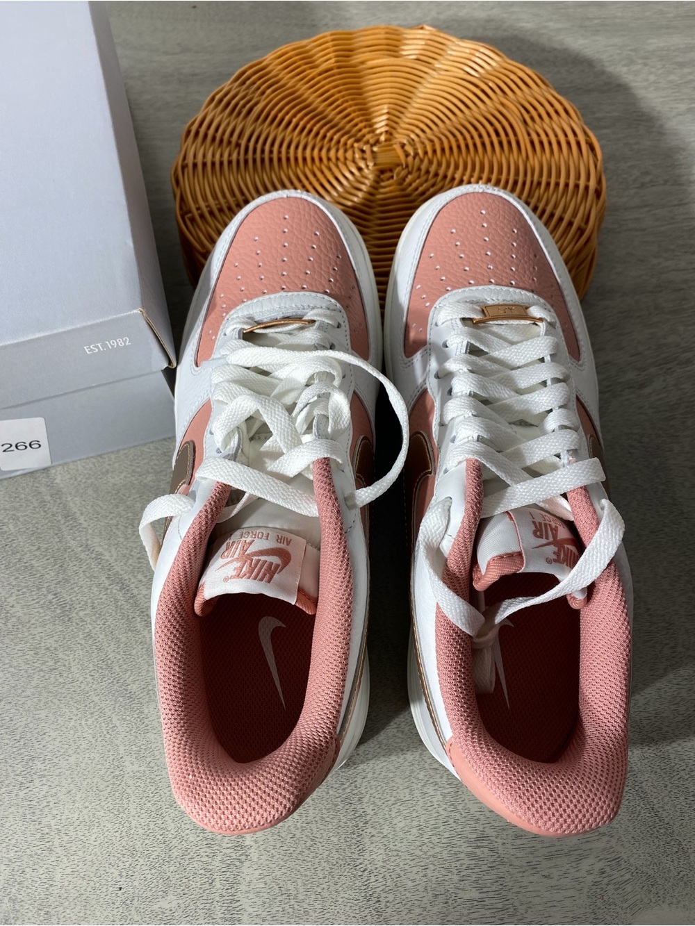 Nike Womens Pink and White Low-Top Women's Nike Air Force 1 Low '07 SE Shoes